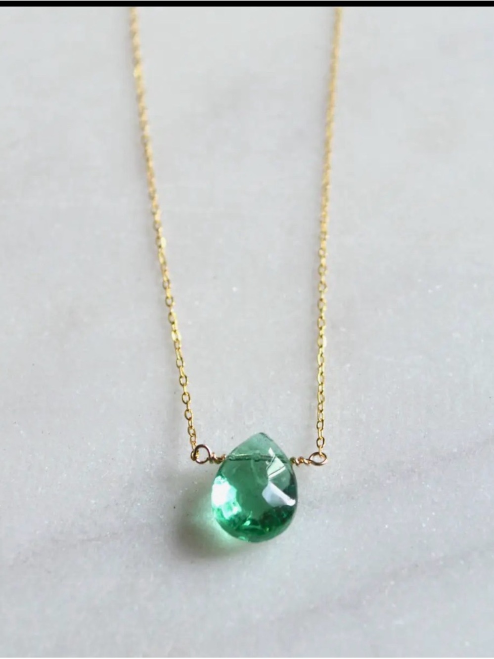 Emerald Crystal Quartz Necklace